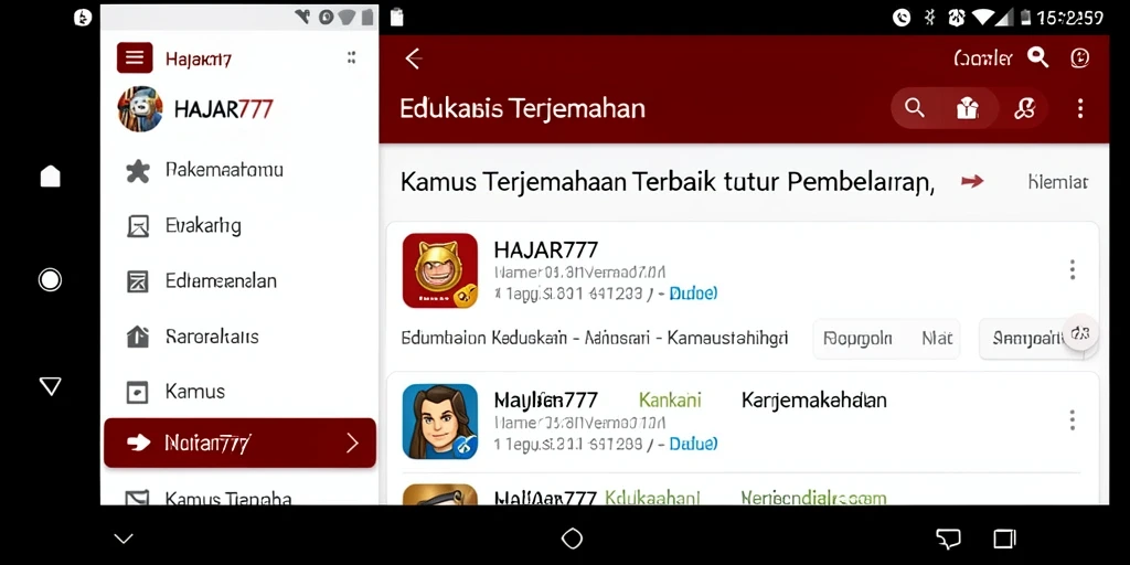 Screenshot utama HAJAR777 menampilkan antarmuka pengguna yang sederhana dan informatif.