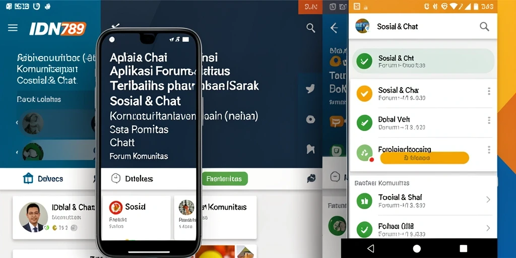 Antarmuka aplikasi IDN789 yang menarik dan fungsional untuk Forum Komunitas.