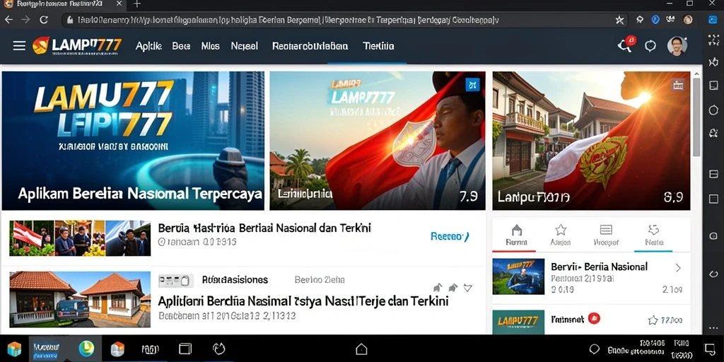 Tampilan antarmuka aplikasi LAMPU777 yang informatif.