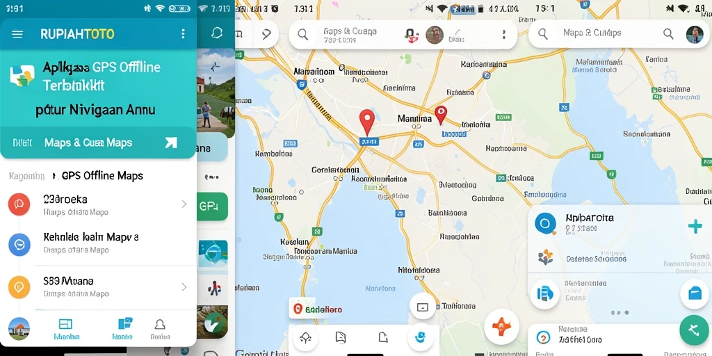 Tampilan antarmuka RUPIAHTOTO yang user-friendly untuk navigasi GPS Offline.