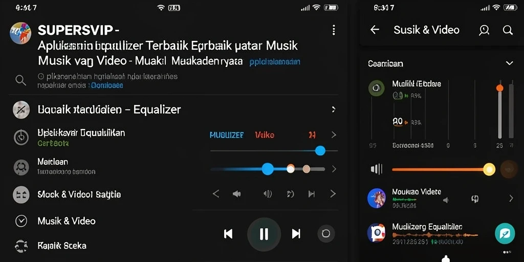 Tampilan antarmuka SUPERSVIP dengan fitur Equalizer yang lengkap.