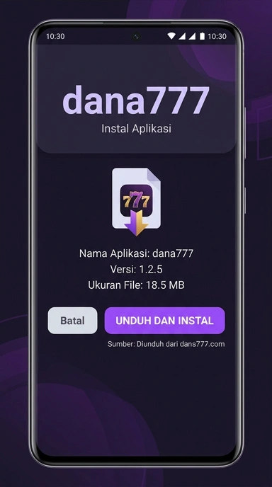 Tampilan halaman APK dana777